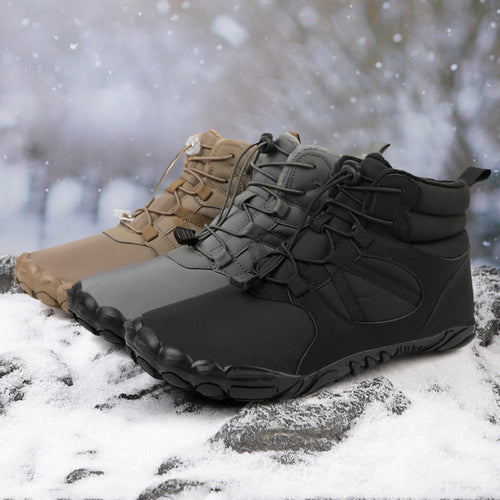 High-Pro Winter Barefoot Hiking Shoes With Fleece Lining, Wide Toe Box, And Quick-Release Fit | Temsk