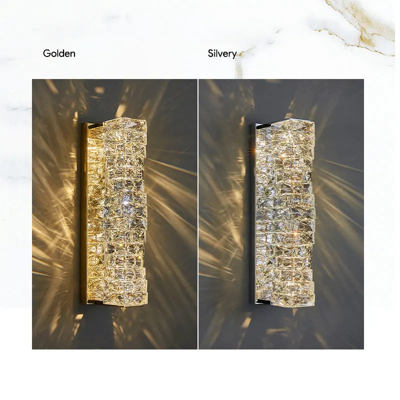 Nova Crystal Accents Wall Lamp In Stainless Steel With Three Color Temperatures | Temsk
