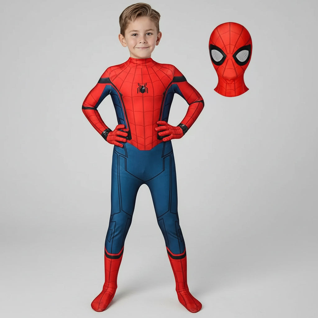 Dětský elastický kostým superhrdiny s maskou na Halloween | Temsk