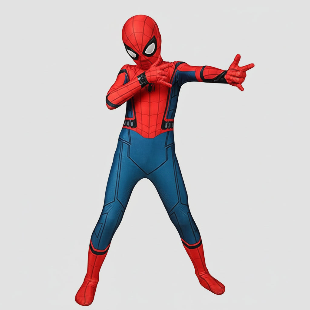 Dětský elastický kostým superhrdiny s maskou na Halloween | Temsk