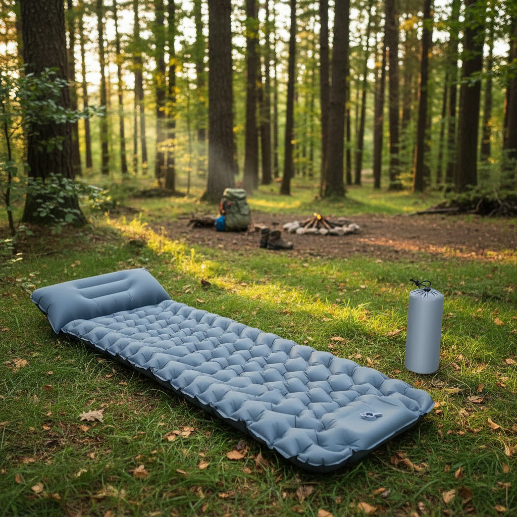TrailEase Inflatable Camping Mattress With Foot Pump And Ergonomic Design | Temsk