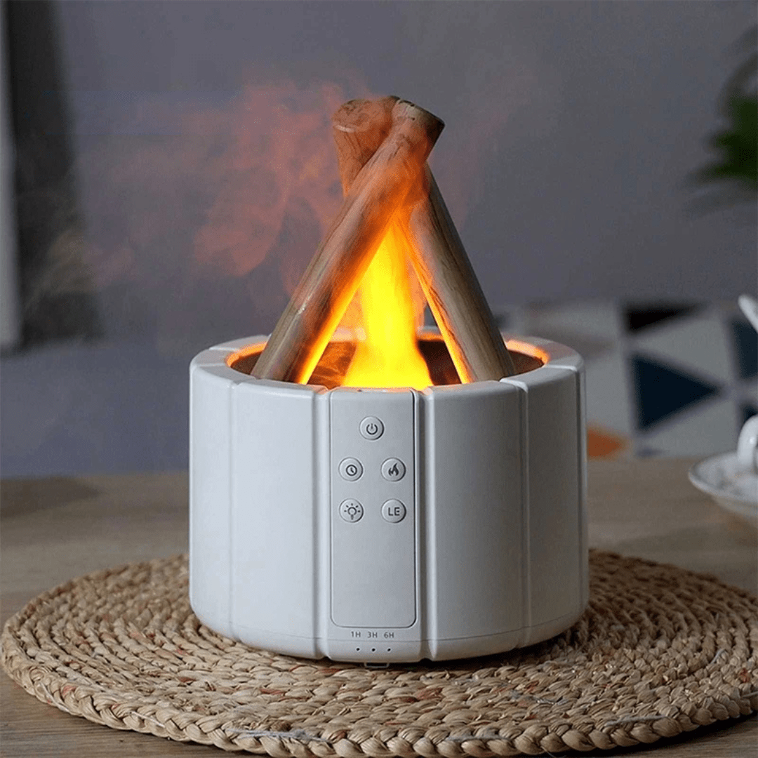 Aroma Diffuser With Ultrasonic Flame Humidifier And Fragrance Oil Relaxing Lighting | Temsk
