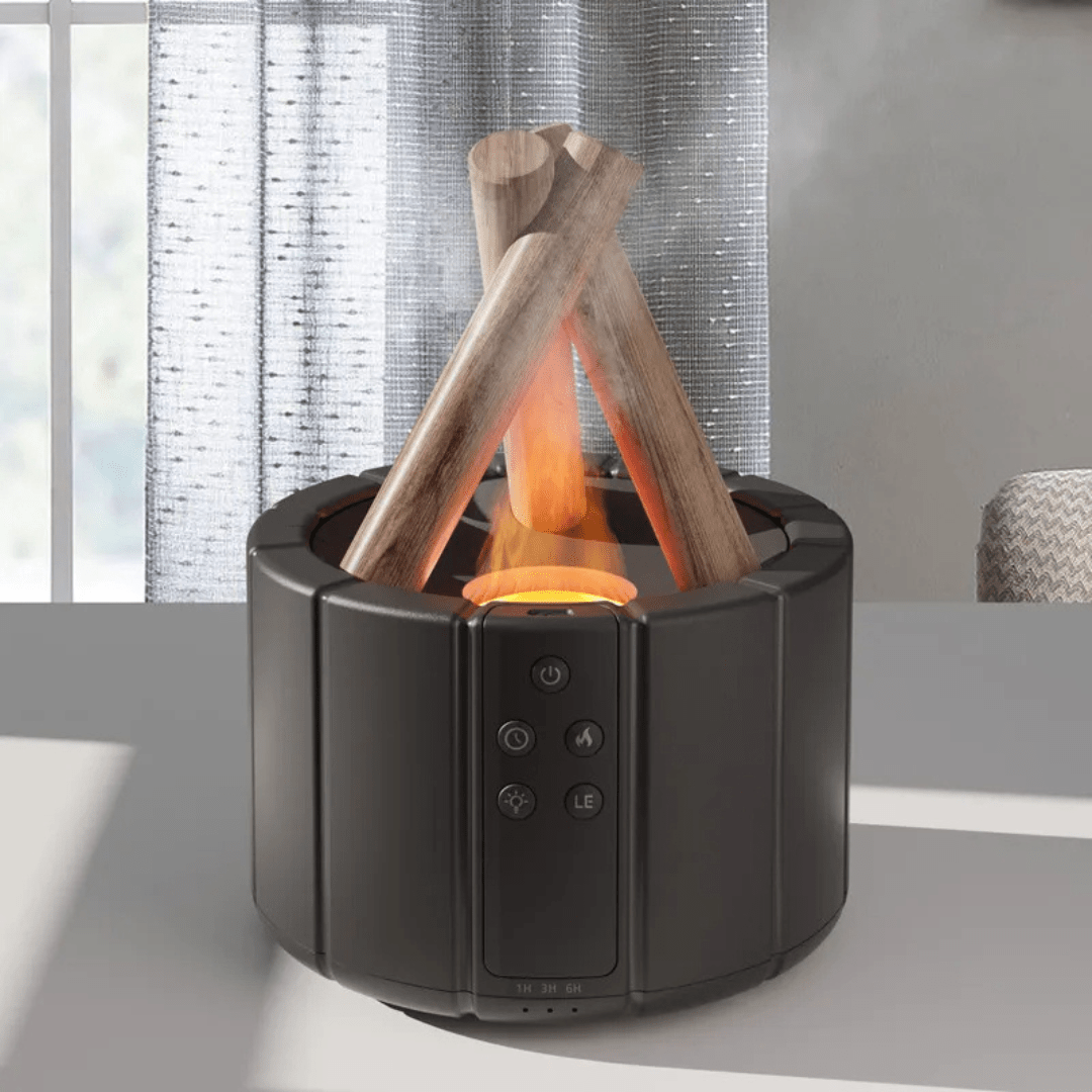 Aroma Diffuser With Ultrasonic Flame Humidifier And Fragrance Oil Relaxing Lighting | Temsk