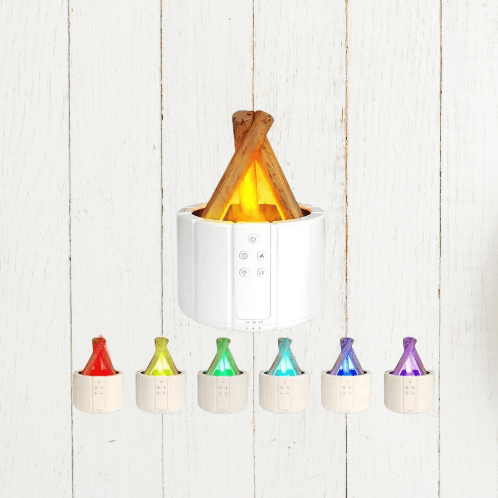 Aroma Diffuser With Ultrasonic Flame Humidifier And Fragrance Oil Relaxing Lighting | Temsk