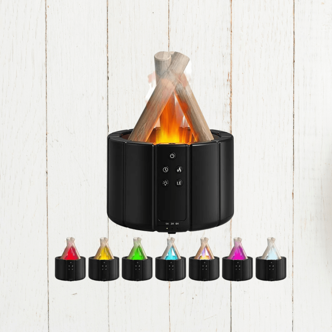 Aroma Diffuser With Ultrasonic Flame Humidifier And Fragrance Oil Relaxing Lighting | Temsk