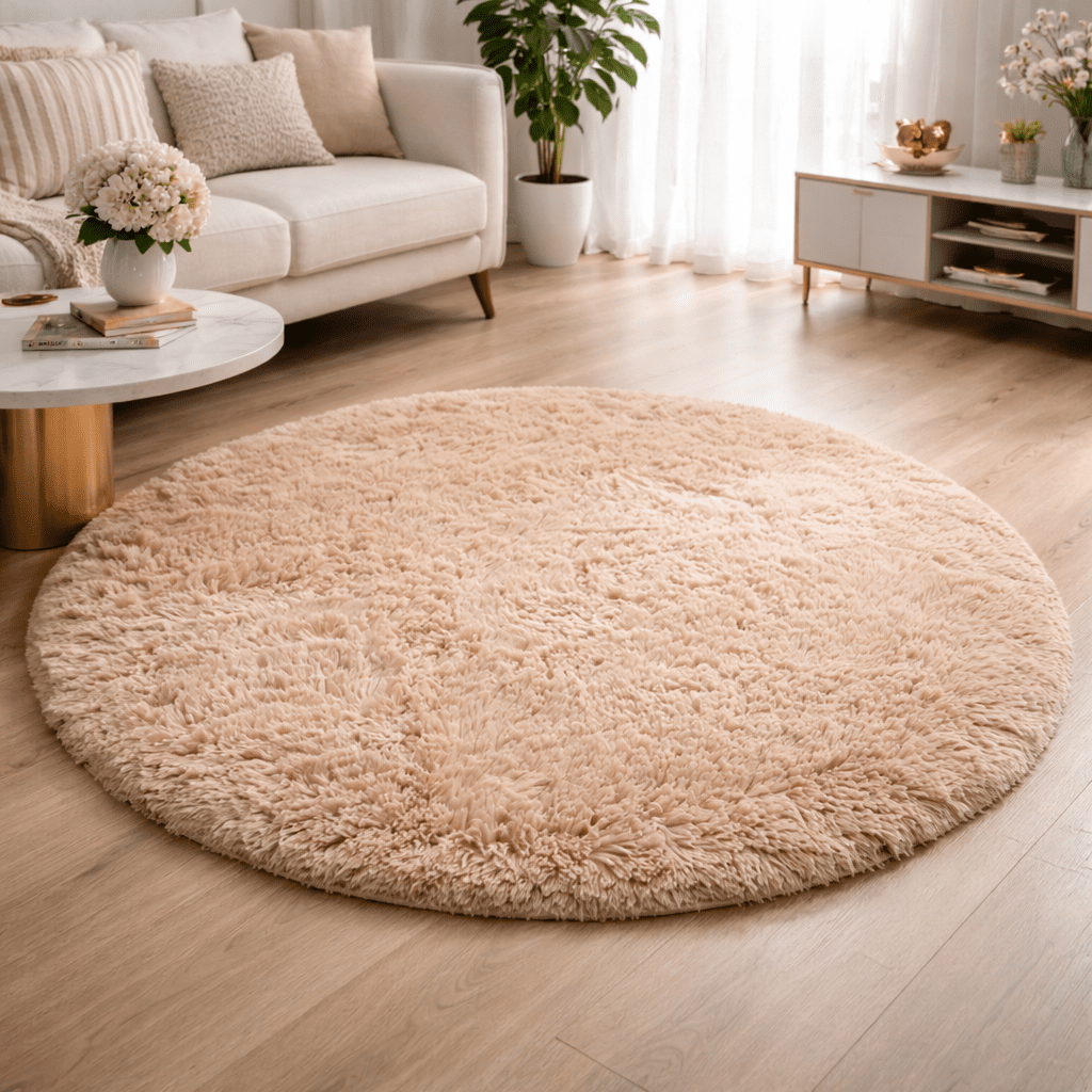 Fluffora Ultrasoft Round Plush Rug for Cozy Living Spaces | Temsk