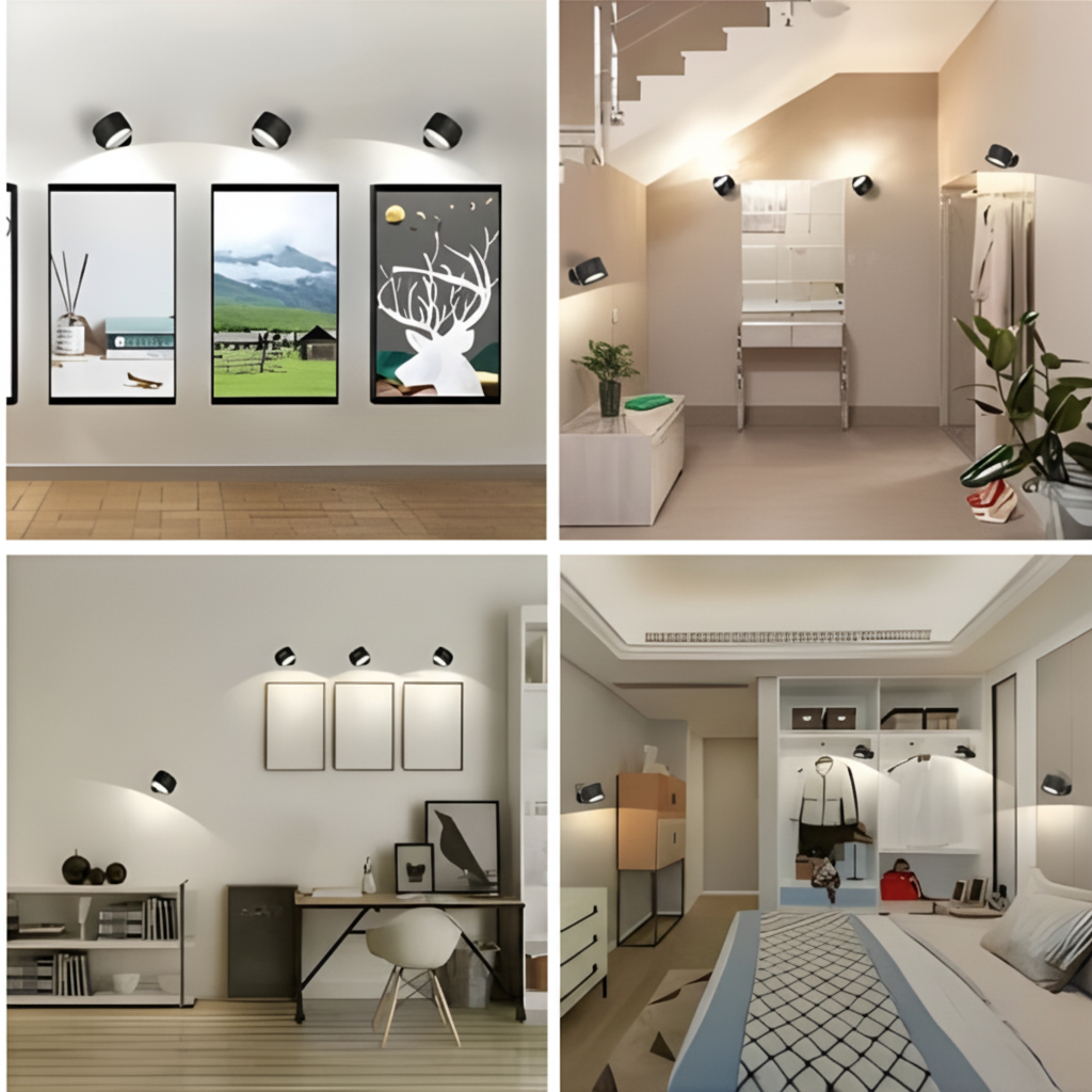 Verstellbare Wandleuchte mit magnetischer Halterung und wiederaufladbarer LED | Temsk