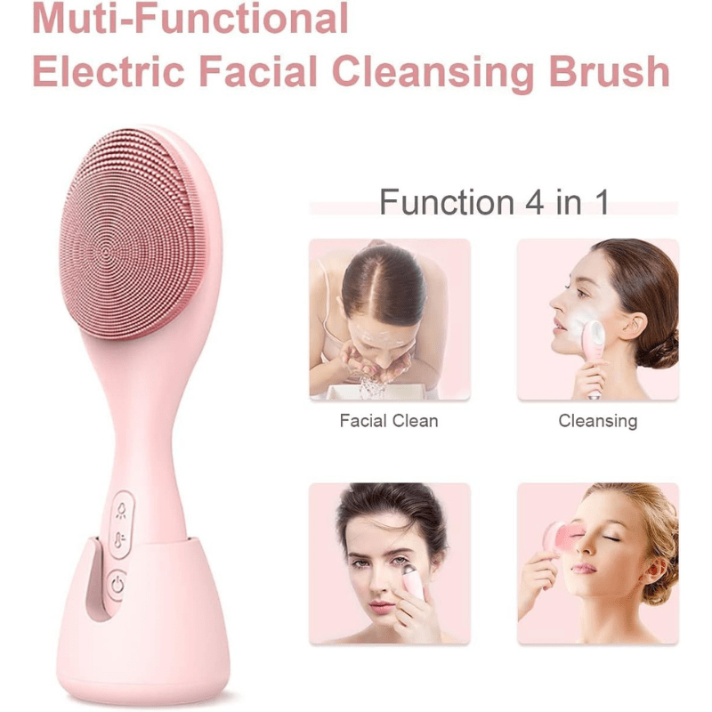 Lumivibe Electric Silicone Facial Cleanser With LED Light And 42 Celsius Heat | Temsk