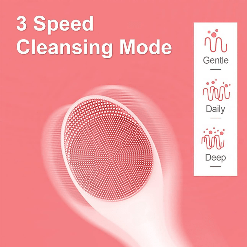 Lumivibe Electric Silicone Facial Cleanser With LED Light And 42 Celsius Heat | Temsk