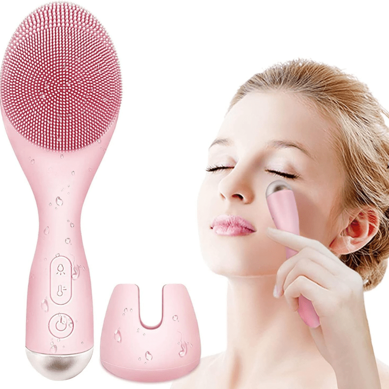 Lumivibe Electric Silicone Facial Cleanser With LED Light And 42 Celsius Heat | Temsk