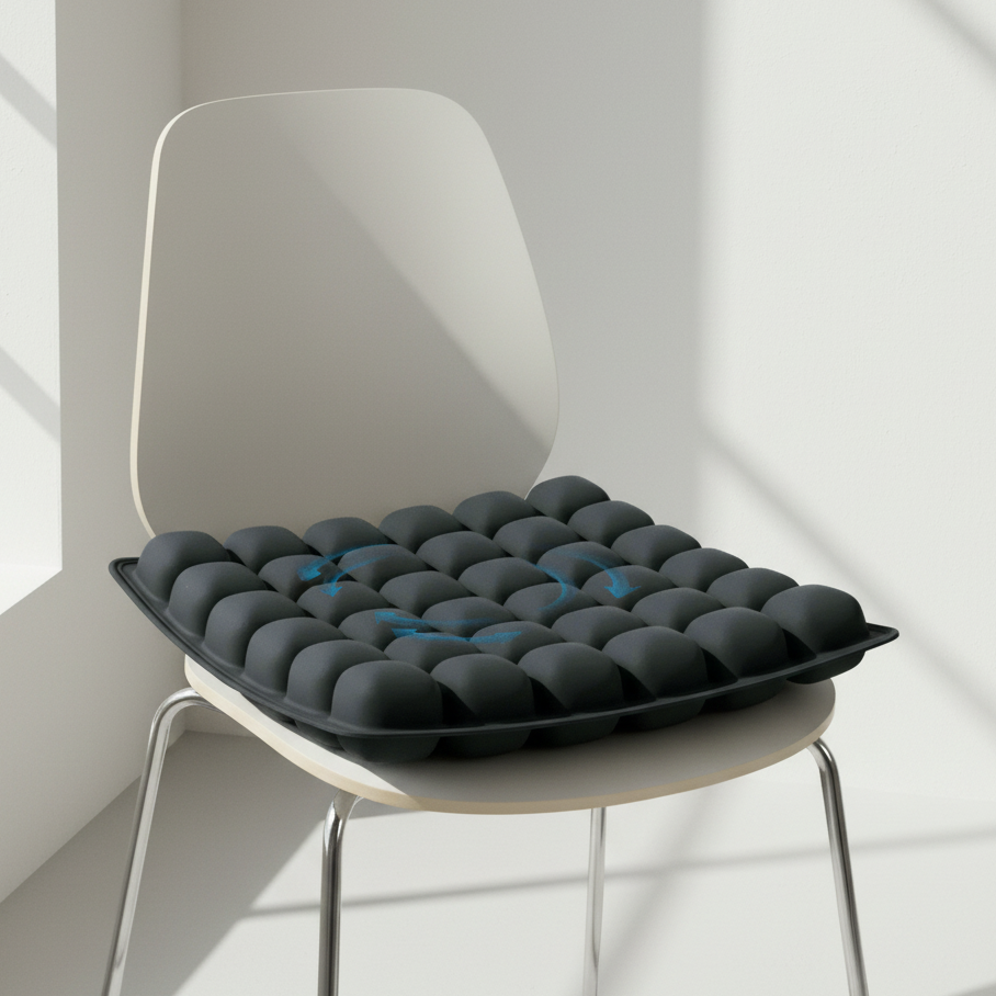 AeroEase Ergonomic Air Seat Cushion for Travel and Office | Temsk