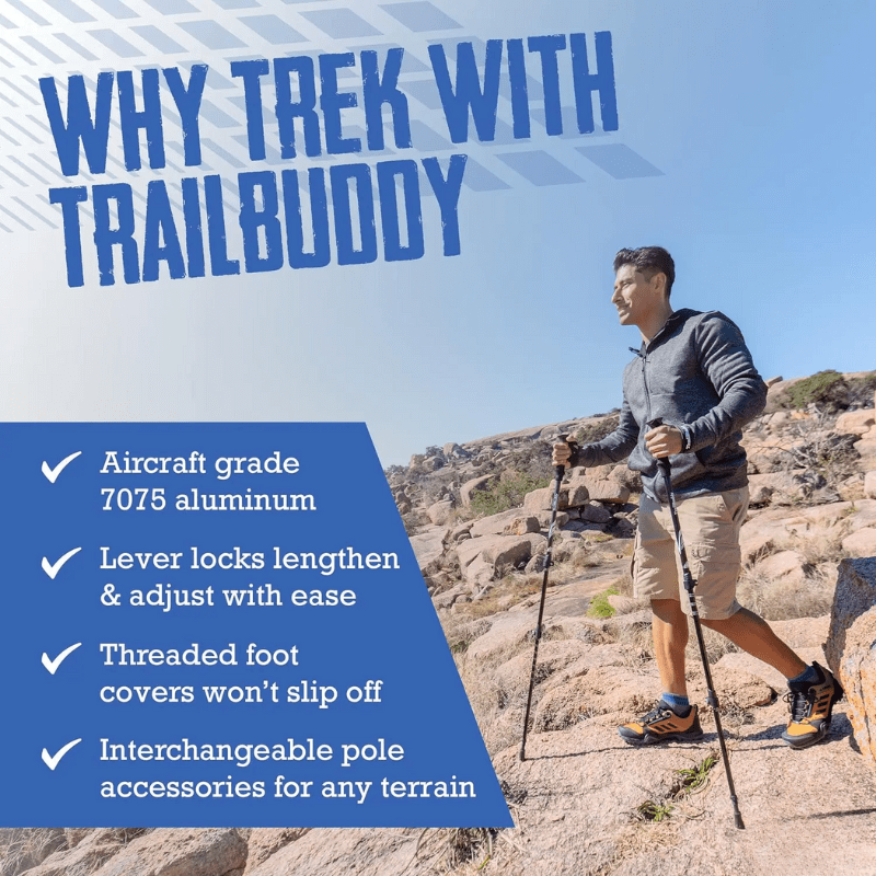 TrailPeak Skládací trekové hole pro turistiku a venkovní dobrodružství | Temsk