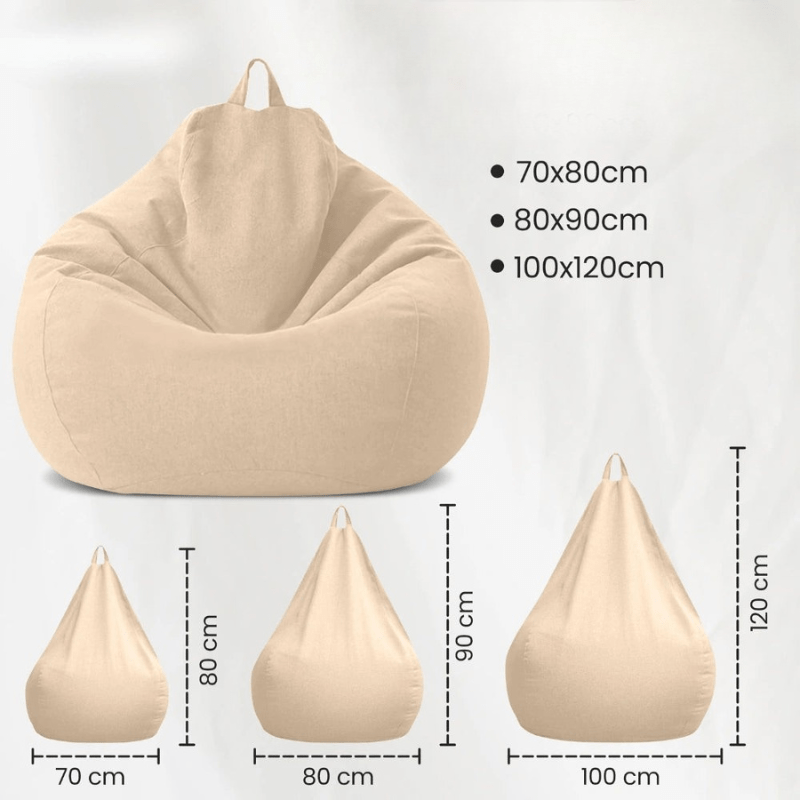 LinenLuxe Luxurious Linen Bean Bag Set With Filling | Temsk