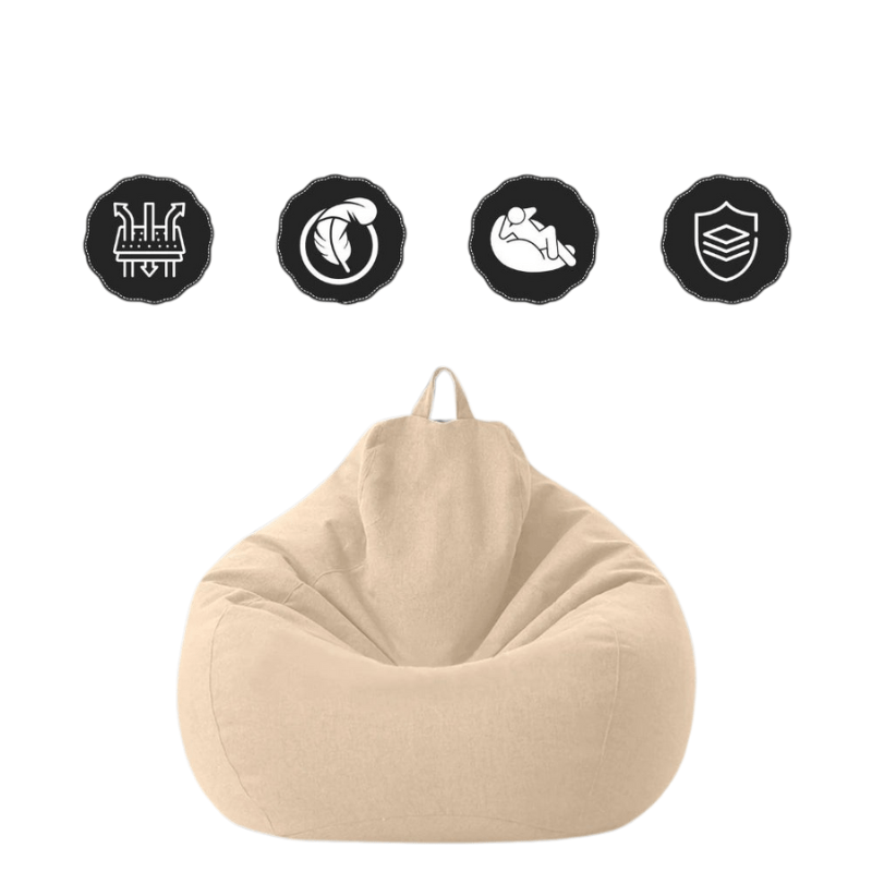 LinenLuxe Luxurious Linen Bean Bag Set With Filling | Temsk