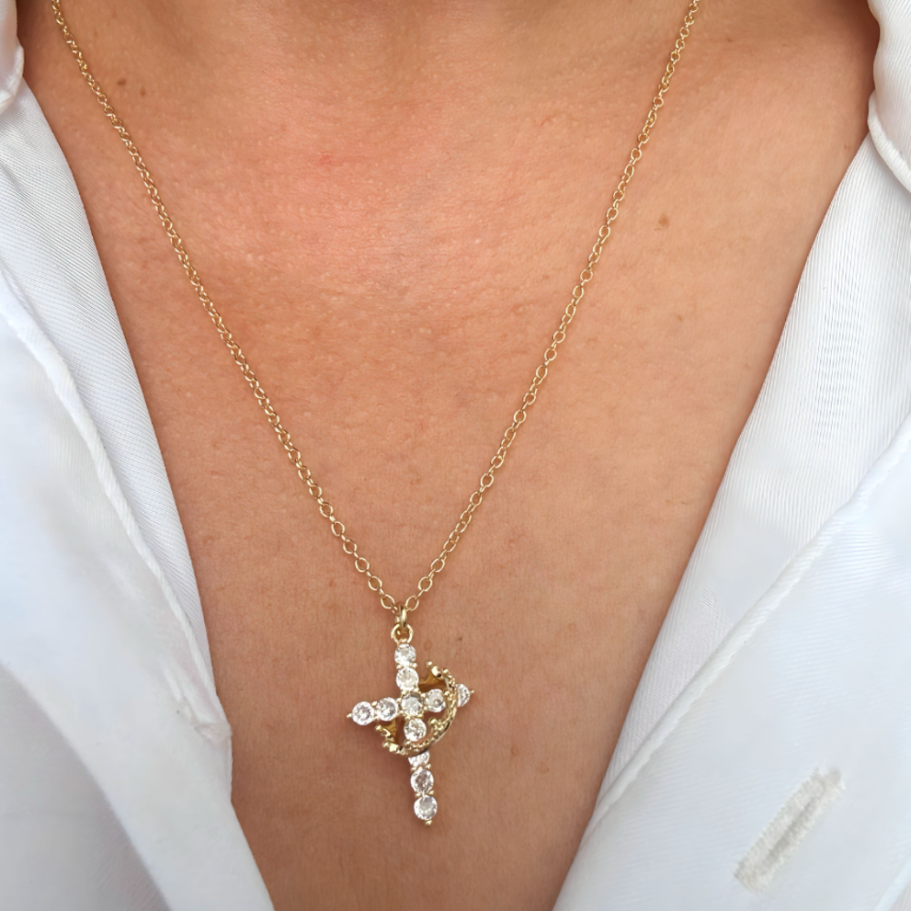 Crown Cross Necklace With Faith Jewelry For Mother's Day Gift | Temsk