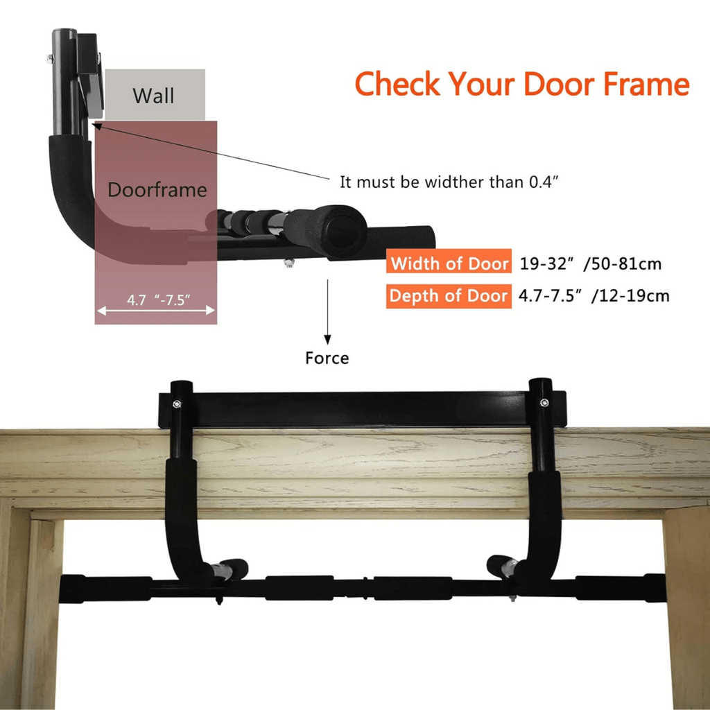 IronCore Pull-Up Bar for Door Frames, Steel Bar With 200 Kg Load Capacity | Temsk