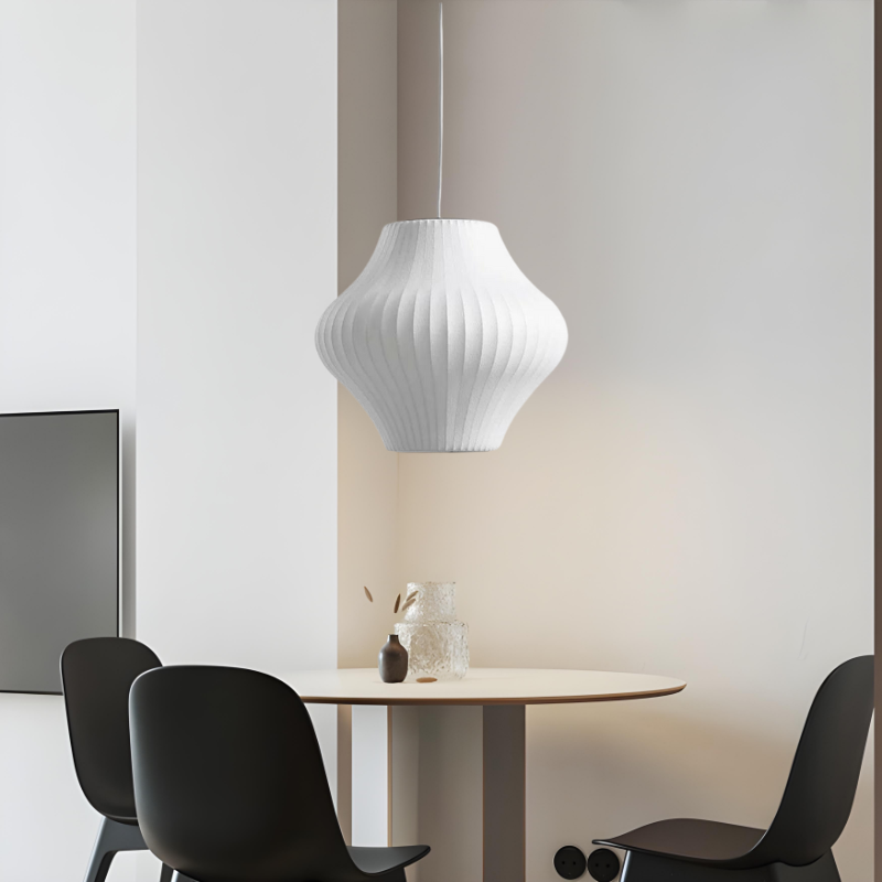 Lyra Silk and Steel Bubble Pendant Lamp for Modern Interiors | Snurv | Temsk