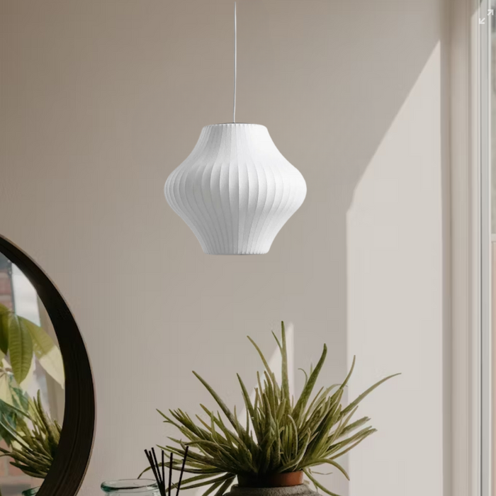 Lyra Silk and Steel Bubble Pendant Lamp for Modern Interiors | Snurv | Temsk