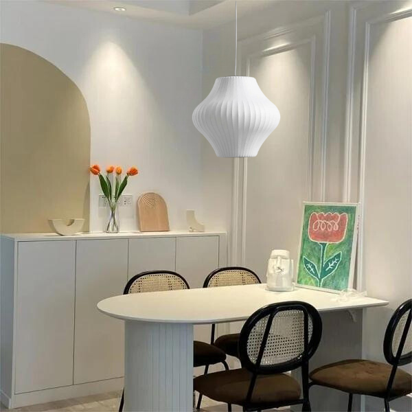 Lyra Silk and Steel Bubble Pendant Lamp for Modern Interiors | Snurv | Temsk