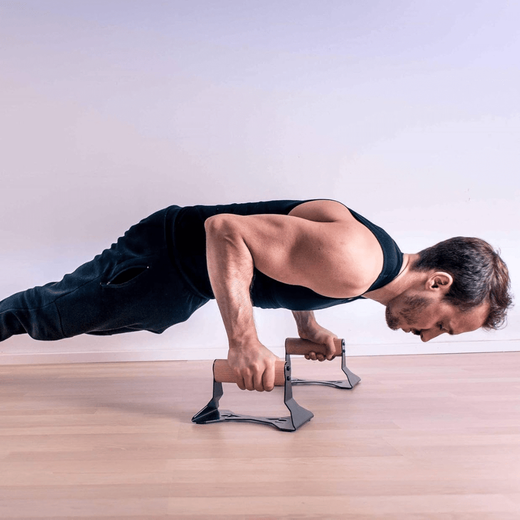 ZenGrip Ergonomic Wooden Parallettes For Push Ups With Steel Core | Temsk