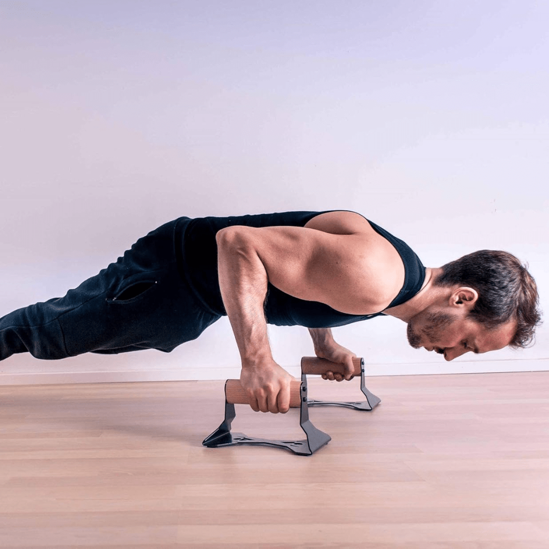 ZenGrip Ergonomic Wooden Parallettes For Push Ups With Steel Core | Temsk