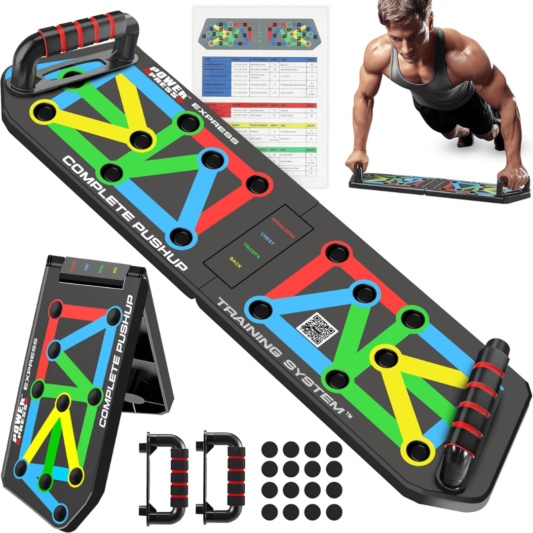 PulseFlex Foldable Push Up Board With 30 Positions For Targeted Muscle Training | Temsk