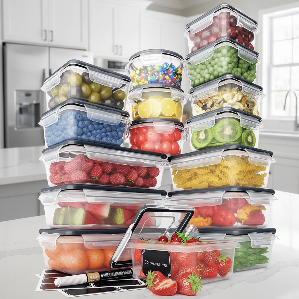 16 Caixas De Armazenamento Herméticas Bright Stack Para Organização Elegante De Cozinha | Temsk