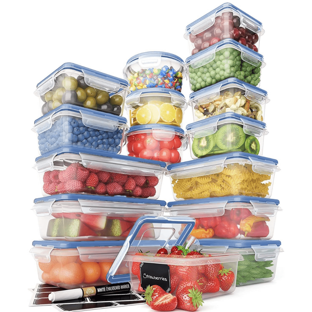 16 Caixas De Armazenamento Herméticas Bright Stack Para Organização Elegante De Cozinha | Temsk