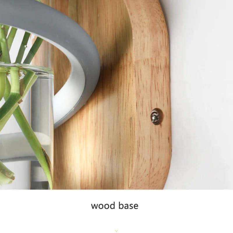 TimberGlow Wooden LED Wall Light With Built-In Vase Holder | Temsk