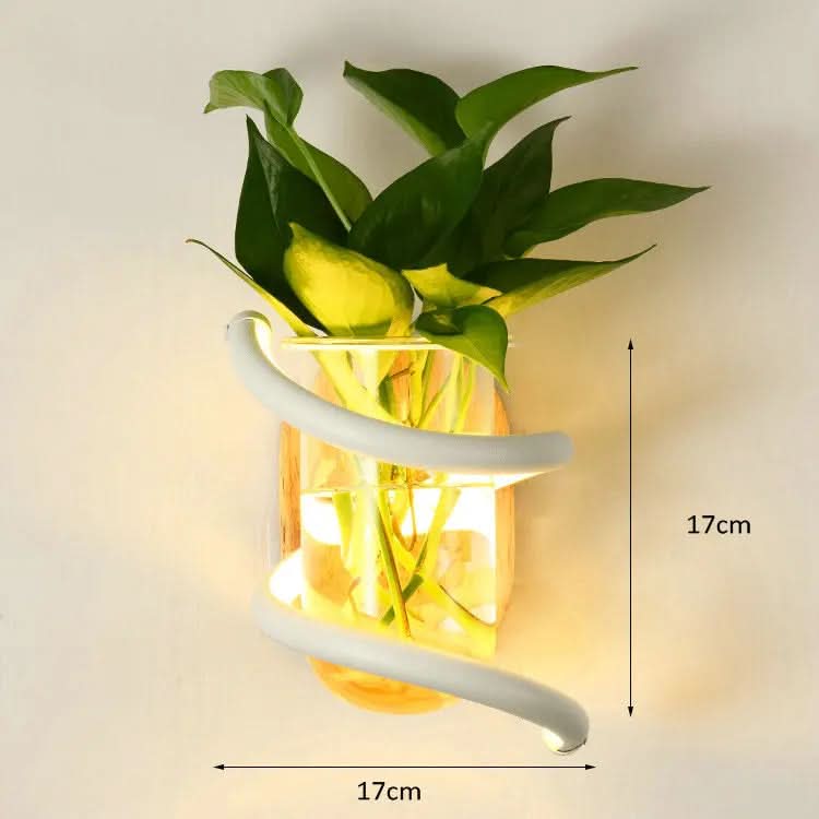 TimberGlow Wooden LED Wall Light With Built-In Vase Holder | Temsk
