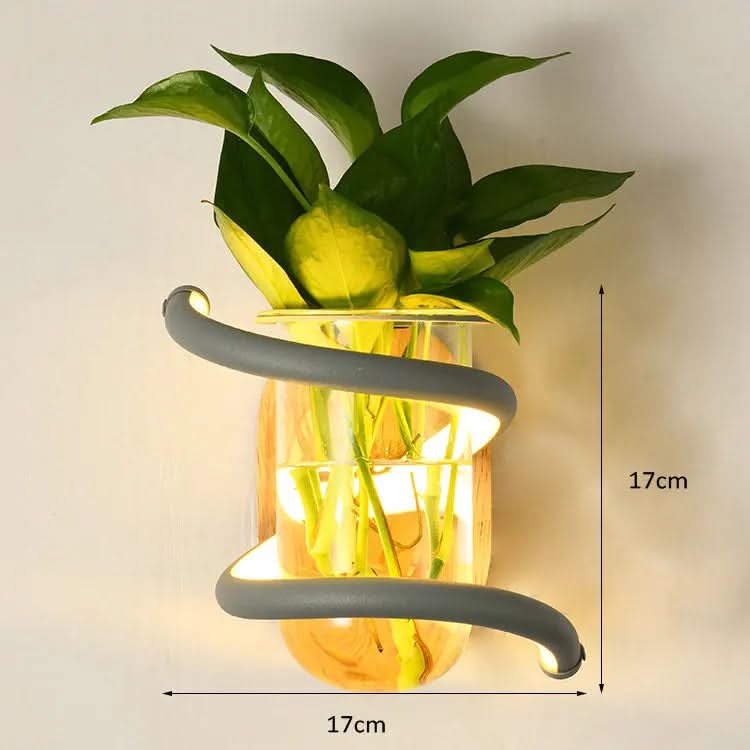TimberGlow Wooden LED Wall Light With Built-In Vase Holder | Temsk