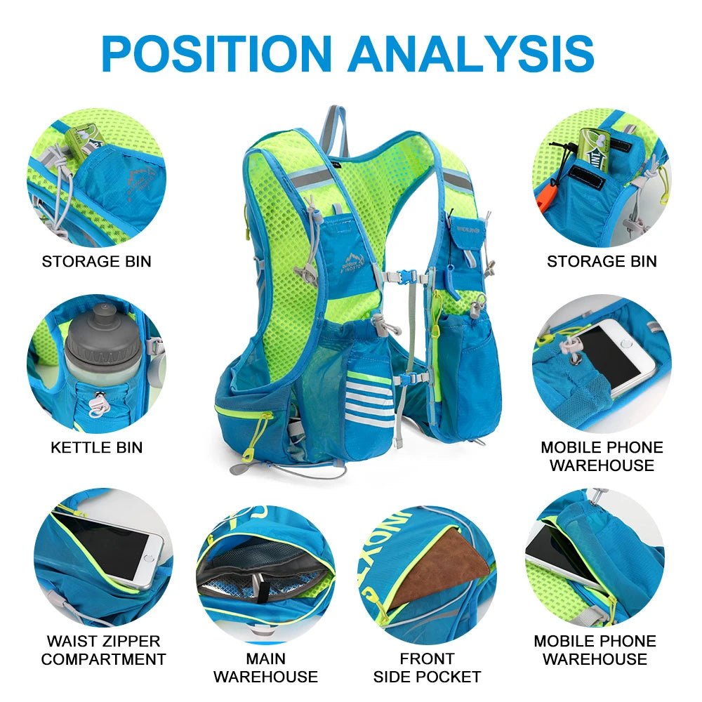 AeroHydra 8L Breathable Hydration Backpack With 1.5L Bladder For Running And Cycling | Temsk