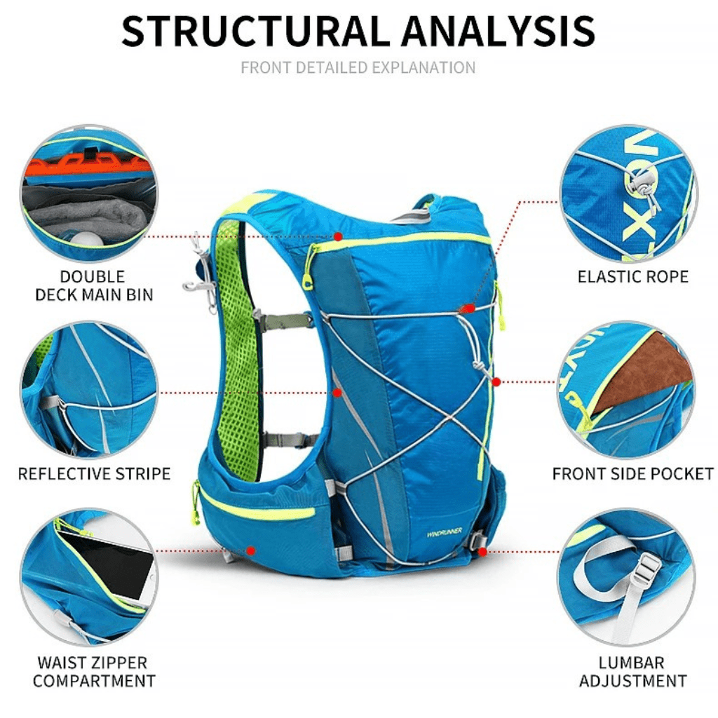 AeroHydra 8L Breathable Hydration Backpack With 1.5L Bladder For Running And Cycling | Temsk