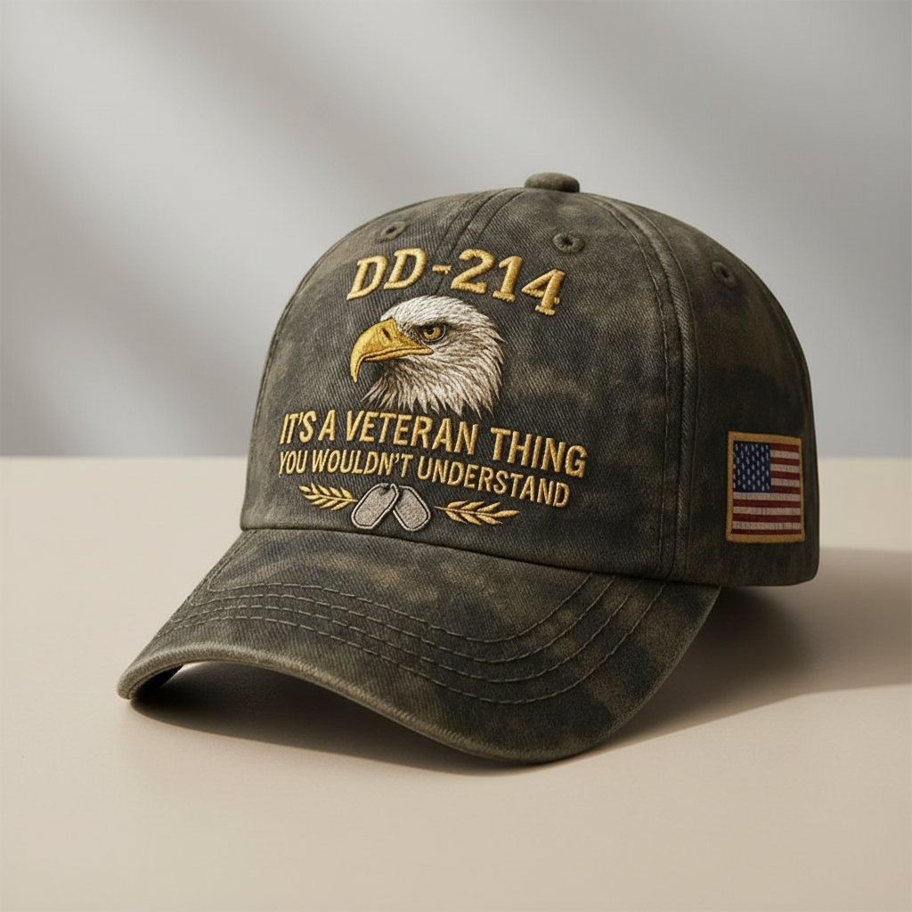 Adjustable Veteran Flag Baseball Cap With Embroidered Patch | Temsk