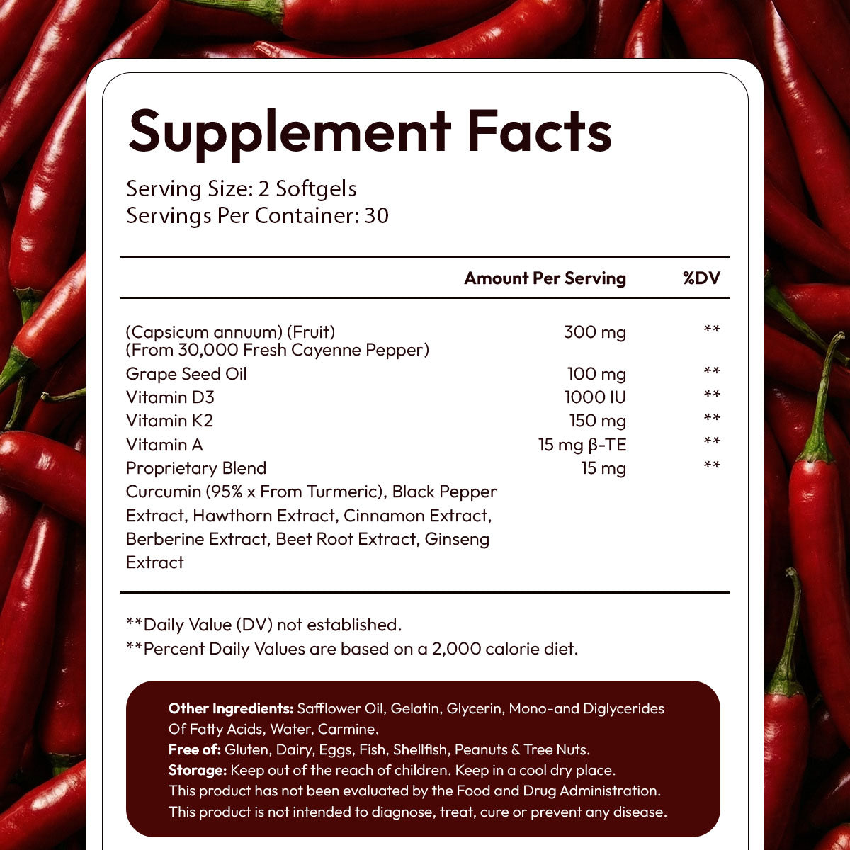 Cayenne Pepper Softgels for Circulation Support | Temsk