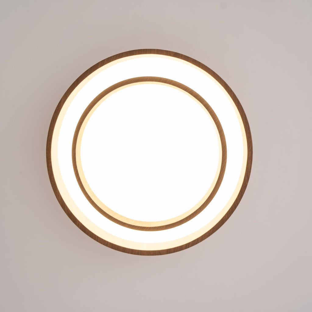 Vaako Walnuss-Finish moderne LED-Deckenlampe für Wohnräume | Temsk