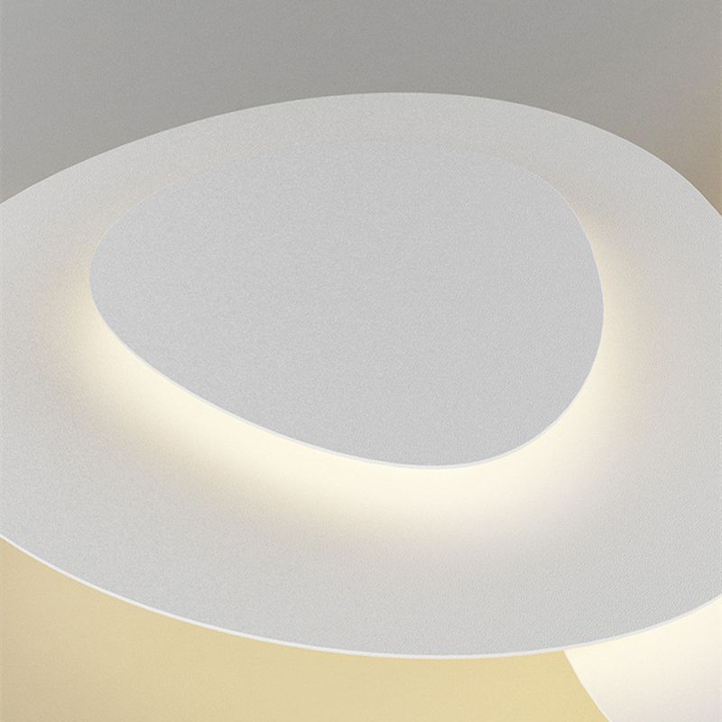 Three-Part Organic LED Ceiling Light In White Metal, Dimmable, Ideal For Living Room | Temsk