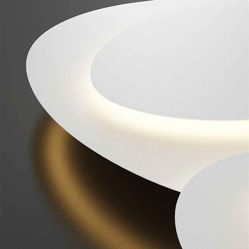Three-Part Organic LED Ceiling Light In White Metal, Dimmable, Ideal For Living Room | Temsk