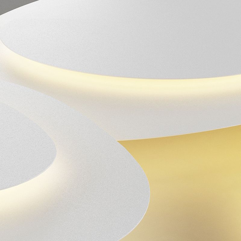 Three-Part Organic LED Ceiling Light In White Metal, Dimmable, Ideal For Living Room | Temsk