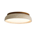 Travertine Round Ceiling Lamp With Warm Diffused LED Light | Temsk