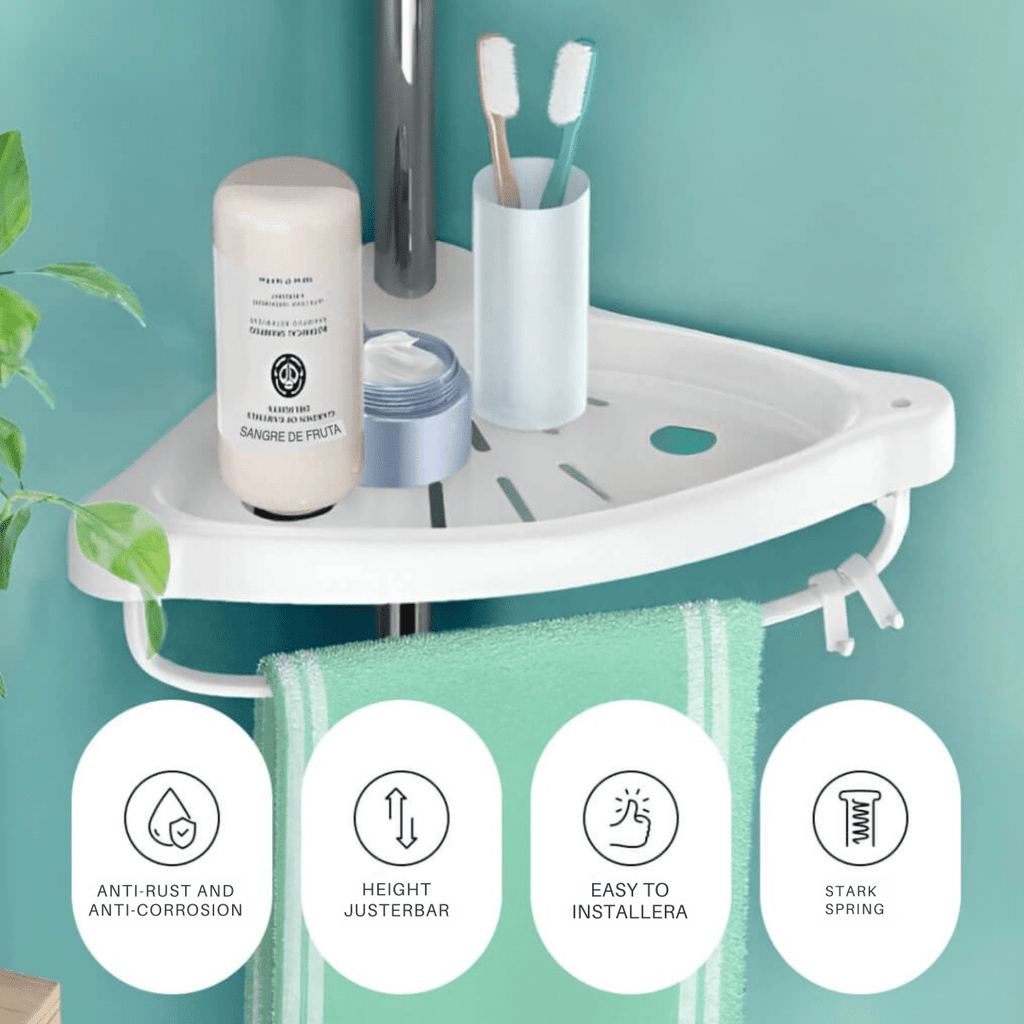 NovaFlex Height-Adjustable Shower Tower With Waterproof Shelf And Rust-Free Storage | Temsk