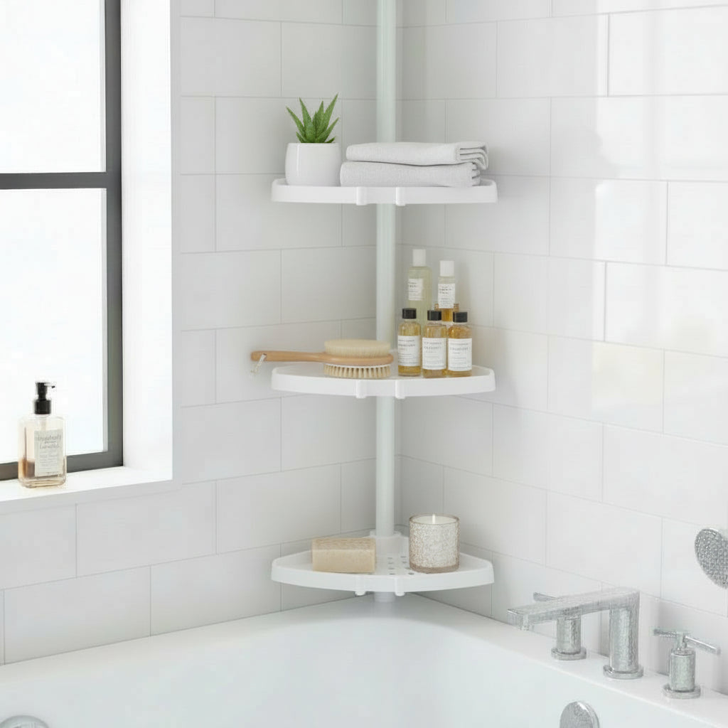 NovaFlex Height-Adjustable Shower Tower With Waterproof Shelf And Rust-Free Storage | Temsk