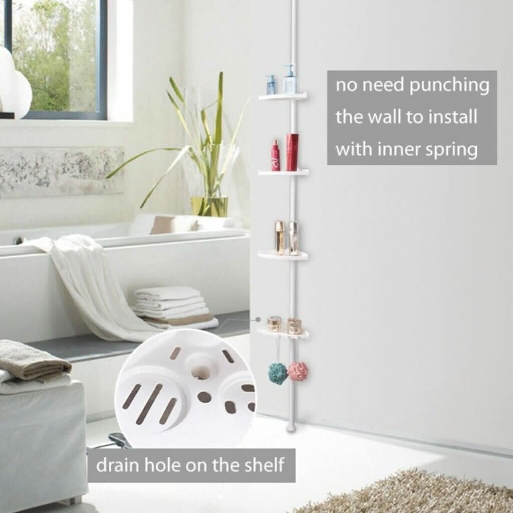 NovaFlex Height-Adjustable Shower Tower With Waterproof Shelf And Rust-Free Storage | Temsk