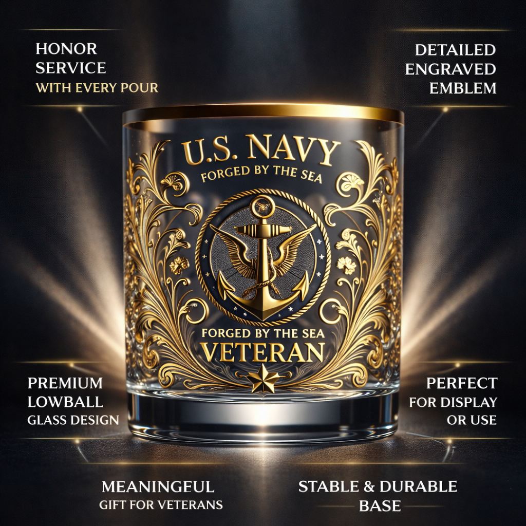 Memorial Whiskey Glass With Engraved Veteran Tribute | Temsk