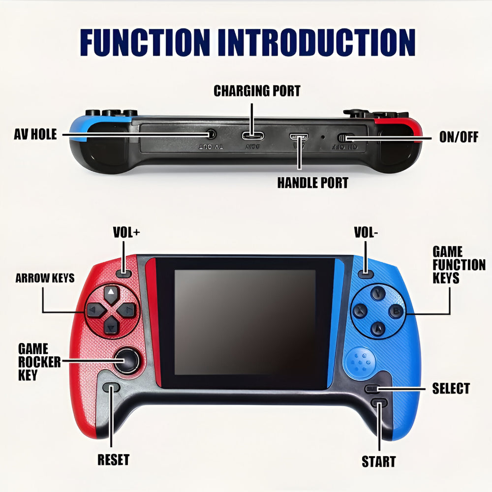 Retro Handheld Arcade-Konsole für mobiles Spielen unterwegs | Temsk