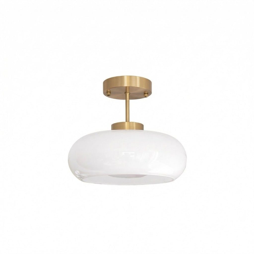 Nordic Style Vintage Copper And Amber Glass Ceiling Light Fixture | Temsk