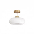 Nordic Style Vintage Copper And Amber Glass Ceiling Light Fixture | Temsk