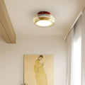 Flush Mount Vintage Style Ceiling Light With Round Glass Shade | Temsk
