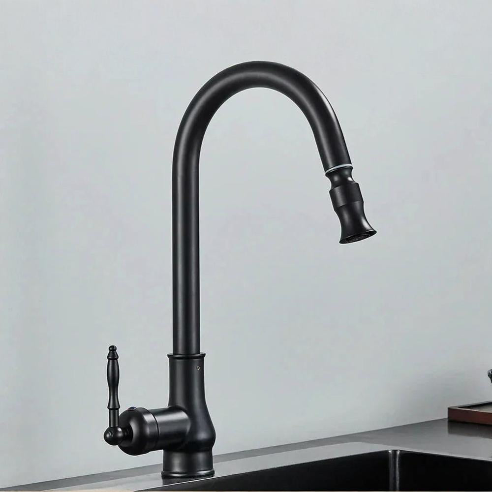 Vintage Brass Kitchen Faucet With Swivel Spout For Sinks | Temsk
