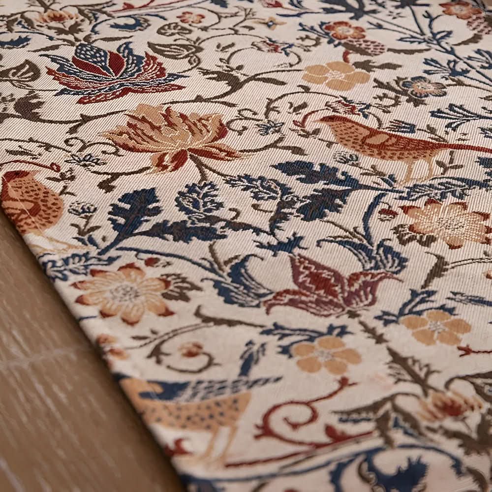 Heritage Looms Elegant Table Runner With Floral And Bird Motif | Temsk